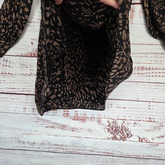 Parker Leopard Print Dress 100% Silk S Lightweight Flowy Whimsigoth Mobwife Glam - Picture 6 of 16